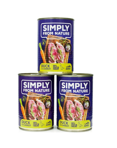 SIMPLY FROM NATURE Mokra karma dla psa Kaczka z marchewką 3 x 400 g