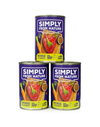 SIMPLY FROM NATURE Mokra karma dla psa Konina z siemieniem lnianym 3 x 400 g