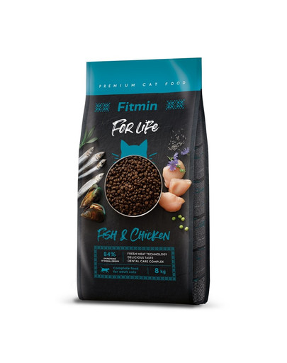 FITMIN Cat For Life Adult Fish and Chicken 8 kg per gatti adulti con pesce e pollo
