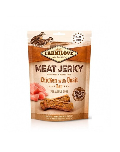 CARNILOVE Meat Jerky Bar 100gx12szt batonik z kurczakiem i przepiórką