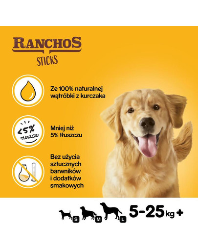 PEDIGREE Ranchos Sticks 60 g crocchette per cani al fegato di pollo