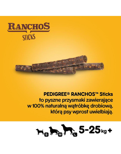 PEDIGREE Ranchos Sticks 60 g crocchette per cani al fegato di pollo