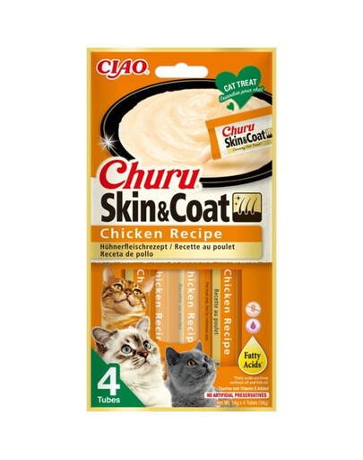 INABA Churu Skin&Coat 4x14g z kurczakiem dla kota