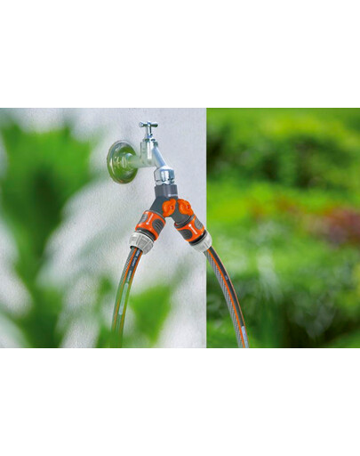 GARDENA OGS valvola doppia con filettatura da 1" e adattatore da 3/4"