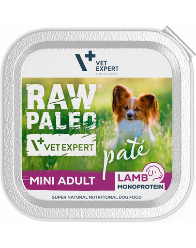 VETEXPERT RAW PALEO Pate Adult Mini Lamb 150 g pasztet dla psów ras małych jagnięcia