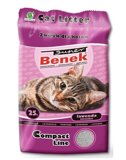 BENEK Super compact Lettiera bentonitica profumata alla lavanda 25 L