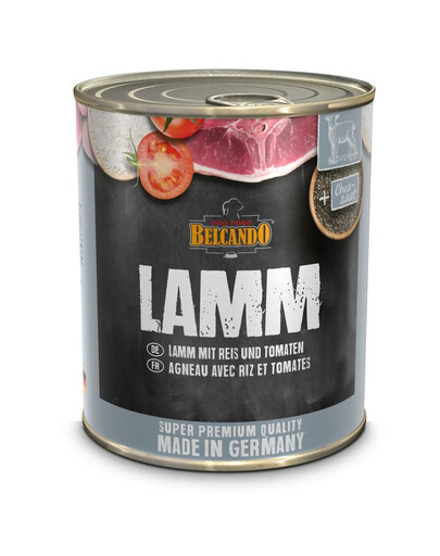 BELCANDO Cibo umido per cani agnello, riso e pomodoro 800 g
