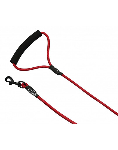 PET NOVA Smycz nylonowa z uchwytem sznur 120 cm / 1 cm czerwona