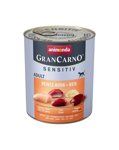 ANIMONDA GranCarno Sensitiv Pure Chicken&Rice 12x800 g kurczak z ryżem dla dorosłych wrażliwych psów