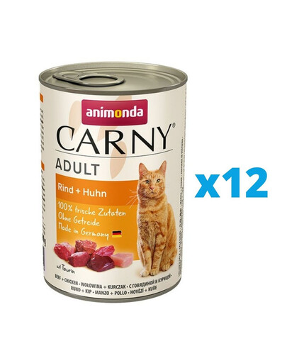 ANIMONDA Carny zestaw Wołowina i Kurczak 12 x 400 g
