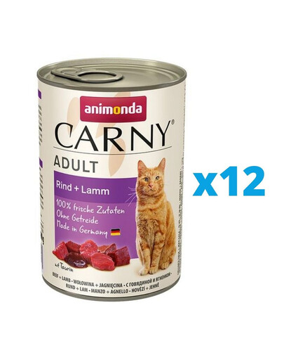 ANIMONDA Carny Adult zestaw wołowina i jagnięcina 12 x 400 g