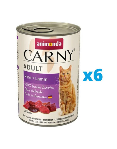 ANIMONDA Carny Adult zestaw wołowina i jagnięcina 6 x 400 g