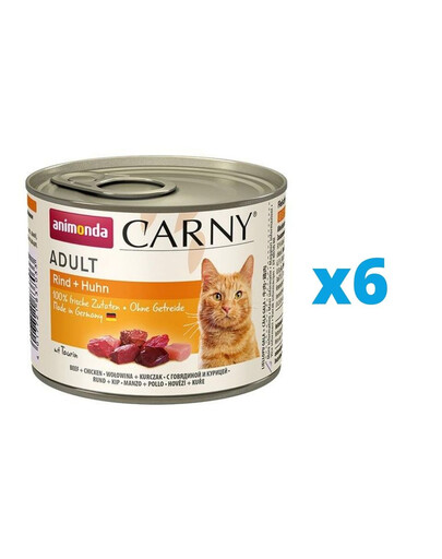 ANIMONDA Carny zestaw Wołowina i kurczak 6 x 200 g