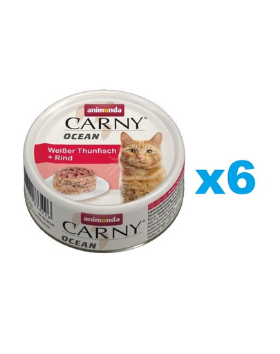 ANIMONDA Carny ocean biały tuńczyk i wołowina 6 x 80g