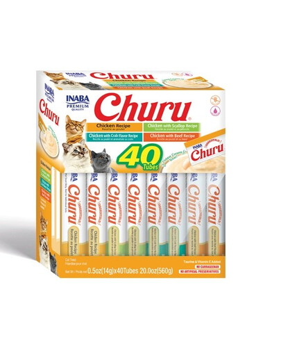 INABA Churu Varieties Kycklingrecept 40x14g krämigt kycklinggodis för katter