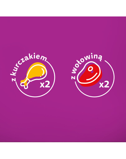 WHISKAS Adult 52x85g Alimento umido Classic meals per gatti adulti in salsa con: manzo, pollo