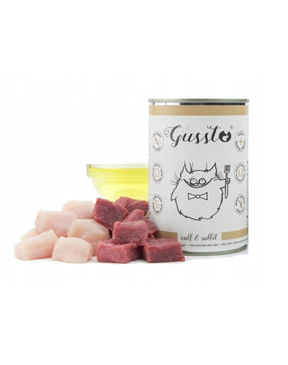 GUSSTO Cat Fresh Calf & Rabbit cibo umido per gatti agnello e coniglio 400 g