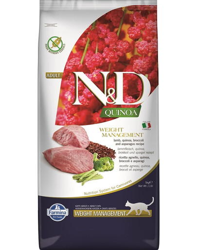 FARMINA N&D Quinoa Cat Weight Managment Lamb 5 kg