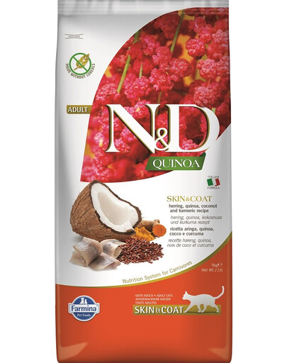 FARMINA N&D Quinoa Cat Skin&Coat Herring 5 kg