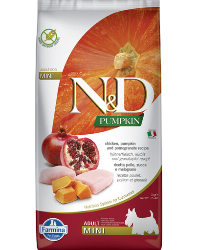 FARMINA N&D Pumpkin chicken&pomegranate adult mini 7 kg