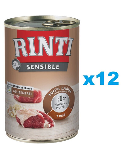RINTI Sensible Jagnięcina z ryżem 12x400 g