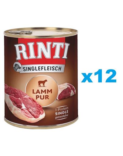 RINTI Singlefleisch Lamb Pure agnello monoproteico 12 x 800g