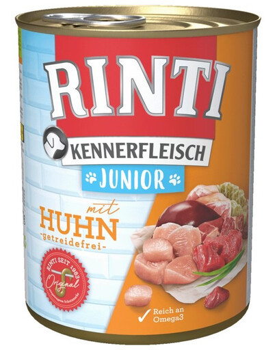 RINTI Kennerfleish Junior Chicken 12x800 g z kurczakiem dla szczeniąt