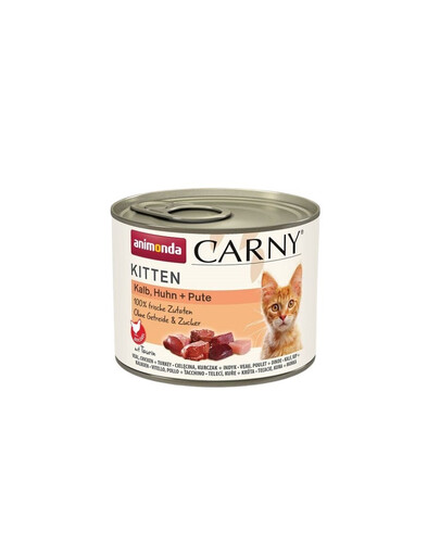 ANIMONDA Carny Kitten Veal&Chicken&Turkey 200 g vitello pollo e tacchino per gattini