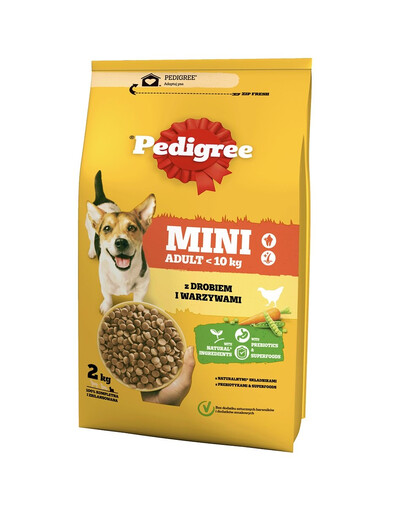 PEDIGREE Adult MINI 6 x 2kg con pollame e verdure alimento secco completo per cani adulti di piccola taglia