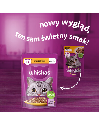 WHISKAS Adult 28x85g cibo umido per gatti adulti in gelatina di pollo