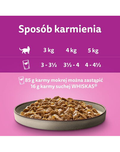 WHISKAS Adult 40x85g Poultry Flavours - cibo umido per gatti in gelatina (pollo, anatra, pollame, tacchino)