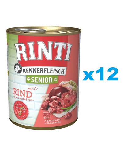 RINTI Kennerfleish Senior Beef con manzo per cani anziani 12 x 800g