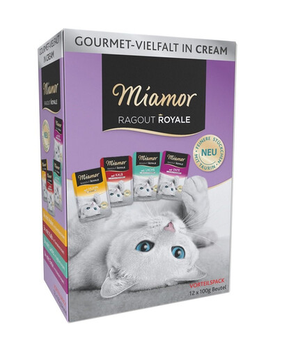 MIAMOR Ragout Royale Multibox 12 x 100 g aromi di pesce e carne in crema