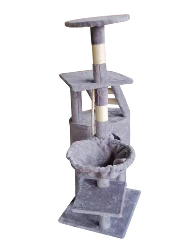 KATIDO Tiragraffi alto per gatti 118 cm blu-grigio