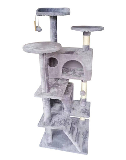 KATIDO Tiragraffi alto per gatti 130 cm blu-grigio