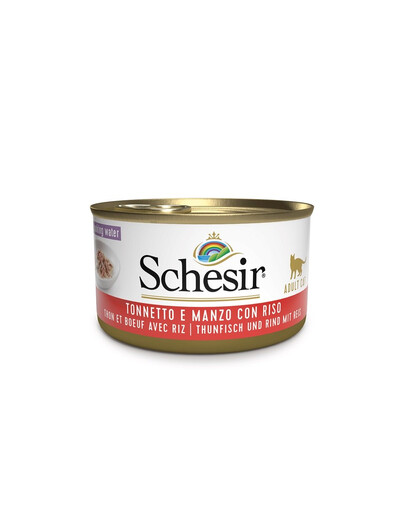 SCHESIR Tonno con manzo e riso cotto in acqua 85 g