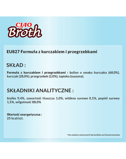 INABA CIAO Broth Bulion z kurczakiem i przegrzebkami dla kotów 40g