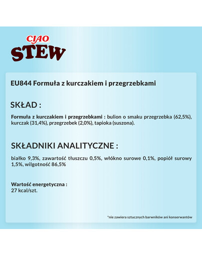 CIAO Stew Potrawka z kurczaka i przegrzebkami 40g