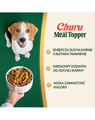 INABA Dog Meal Topper Chicken Beef 4x14 g kremowy dodatek z kurczakiem i wołowiną do karmy dla psów
