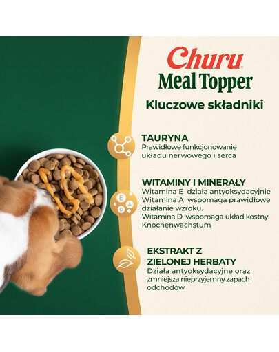INABA Dog Meal Topper Chicken Beef 4x14 g kremowy dodatek z kurczakiem i wołowiną do karmy dla psów
