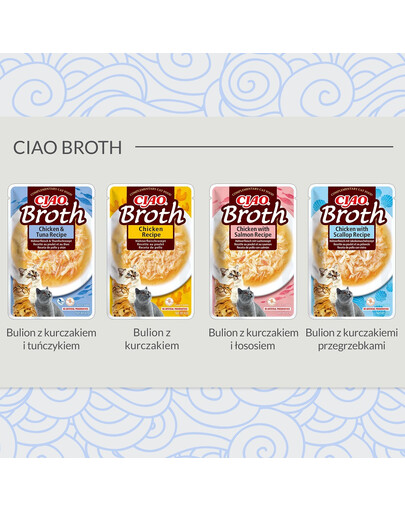 CIAO Broth Bulion z kurczakiem i łososiem dla kotów 40g