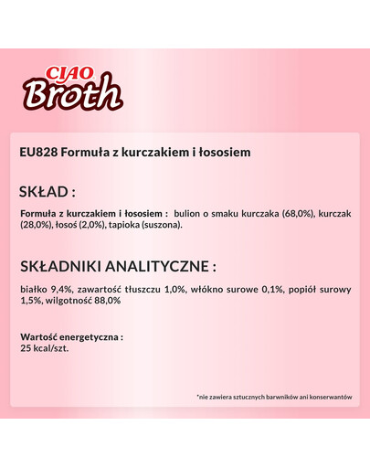INABA CIAO Broth Bulion z kurczakiem i łososiem dla kotów 40g