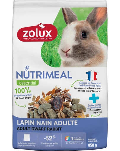 NUTRIMEAL 4 Karma mieszanka dla królika miniaturki adult 850 g