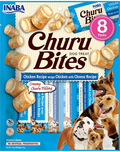 Churu Bite Chicken 8x12g wrapy z kurczakiem i serem dla psów