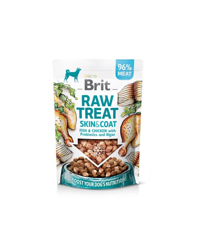 Raw Treat Freeze Dried Skin Coat 40 g przysmak liofilizowany ryba i kurczak z probiotykami dla psa