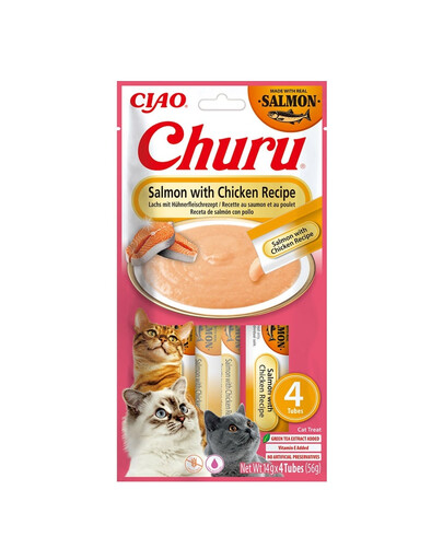 Churu Cat Salmon with Chicken 4x14g kremowy przysmak dla kota o smaku łososia i kurczaka