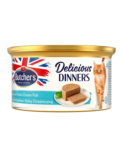 Classic Delicious Dinners z tuńczykiem i rybą morską mus 85 g