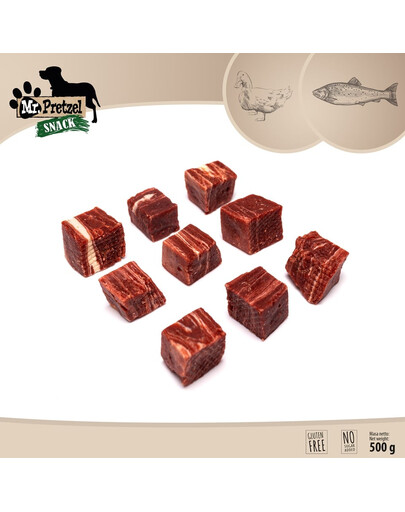 Kostki z kaczki i ryby 500 g przysmak dla psa