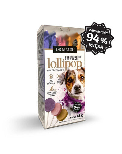 DR MALOU Lollipop Mixed Flavor Lollipops för hundar 48g (6 st)