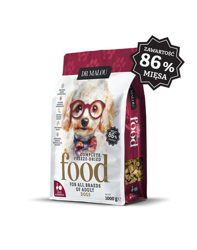 DR MALOU Liofiliserad mat Anka med pumpa 1 kg torrfoder för hundar